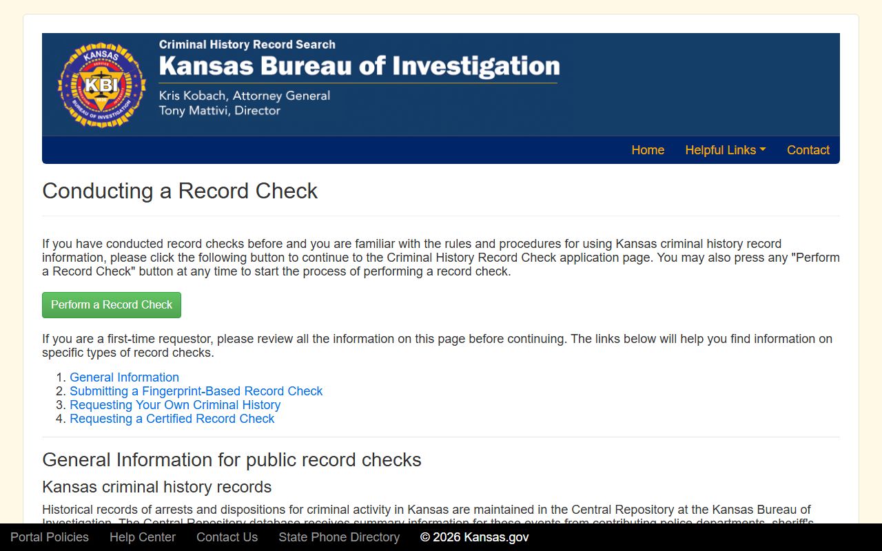 Haskell County criminal court records KBI record check instructions