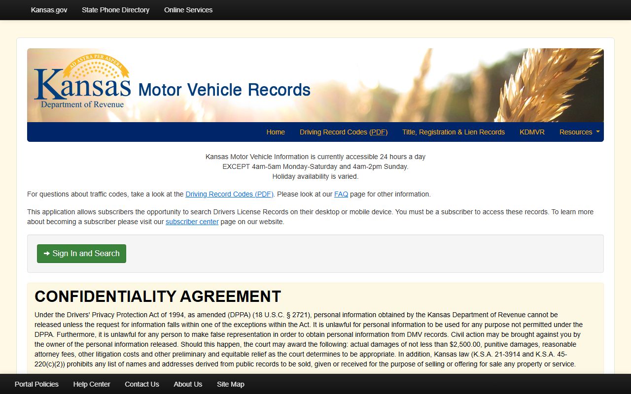 Haskell County District Court Kansas motor vehicle record distinction