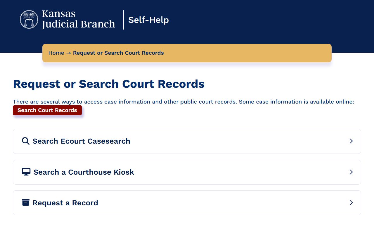 Haskell County court records Kansas self-help request page