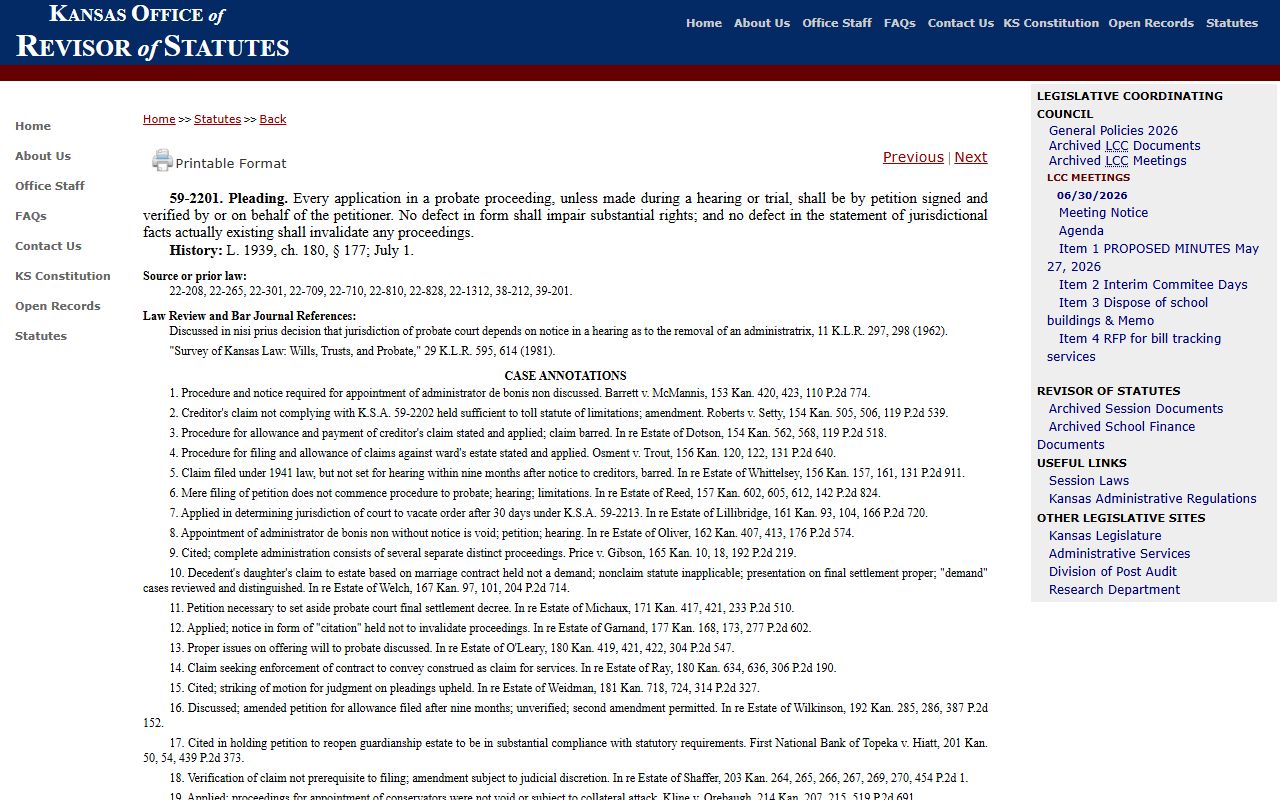 Haskell County probate records Kansas probate code district court reference
