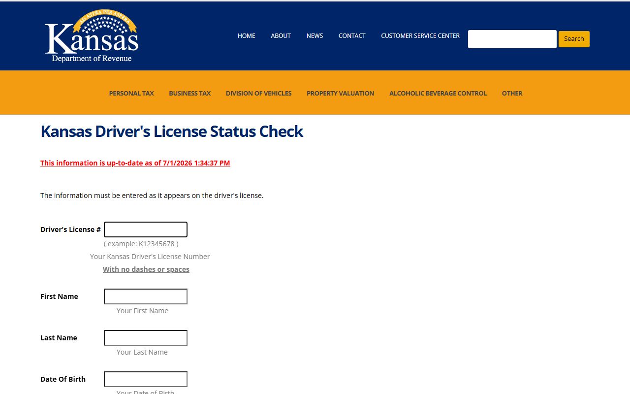 Haskell County traffic court records Kansas driver license status check